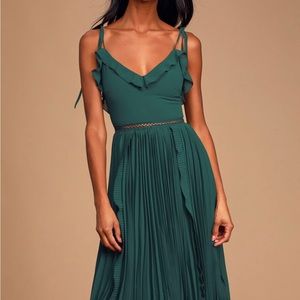 LULUS New A Dull Moment Dress in Emerald Green - Size M